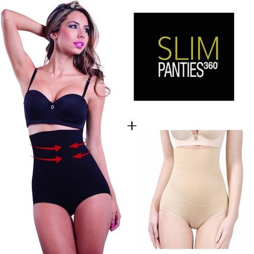 ##product## - SLIM PANTIES 360 NOIR + BEIGE - Vêtement amincissent - Suisseteleachat